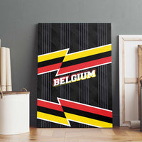 Belgium Canvas Wall Art with Black Red Yellow Lightning Flag Stripe Spirit