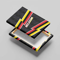 Belgium Canvas Wall Art with Black Red Yellow Lightning Flag Stripe Spirit