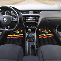 Belgium Car Mats with Black Red Yellow Lightning Flag Stripe Spirit