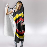 Belgium Hooded Blanket with Black Red Yellow Lightning Flag Stripe Spirit