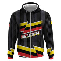 Belgium Hoodie with Black Red Yellow Lightning Flag Stripe Spirit
