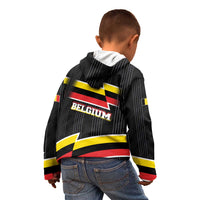Belgium Kid Hoodie with Black Red Yellow Lightning Flag Stripe Spirit