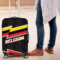 Belgium Luggage Cover with Black Red Yellow Lightning Flag Stripe Spirit