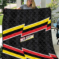 Belgium Quilt with Black Red Yellow Lightning Flag Stripe Spirit