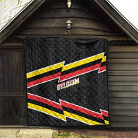 Belgium Quilt with Black Red Yellow Lightning Flag Stripe Spirit