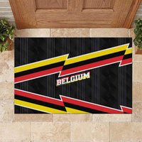 Belgium Rubber Doormat with Black Red Yellow Lightning Flag Stripe Spirit