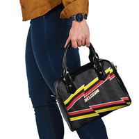 Belgium Shoulder Handbag with Black Red Yellow Lightning Flag Stripe Spirit