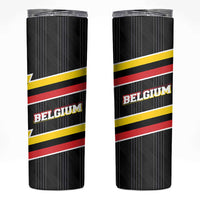 Belgium Skinny Tumbler with Black Red Yellow Lightning Flag Stripe Spirit