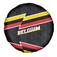 Belgium Spare Tire Cover with Black Red Yellow Lightning Flag Stripe Spirit
