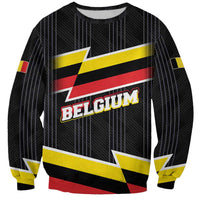 Belgium Sweatshirt with Black Red Yellow Lightning Flag Stripe Spirit