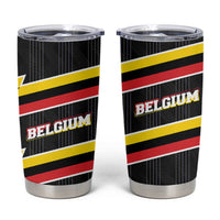 Belgium Tumbler Cup with Black Red Yellow Lightning Flag Stripe Spirit