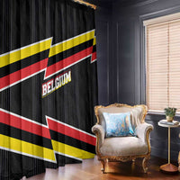 Belgium Window Curtain with Black Red Yellow Lightning Flag Stripe Spirit