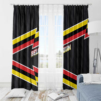 Belgium Window Curtain with Black Red Yellow Lightning Flag Stripe Spirit