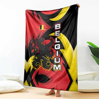 Belgium Blanket with Black Red Lion Crest Flag Flame Spirit