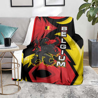 Belgium Blanket with Black Red Lion Crest Flag Flame Spirit