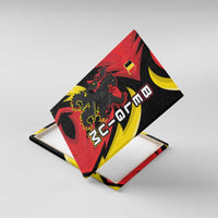 Belgium Canvas Wall Art with Black Red Lion Crest Flag Flame Spirit