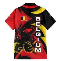 Belgium Family Matching Mermaid Dress and Hawaiian Shirt with Black Red Lion Crest Flag Flame Spirit