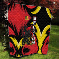 Belgium Quilt with Black Red Lion Crest Flag Flame Spirit