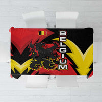 Belgium Tablecloth with Black Red Lion Crest Flag Flame Spirit