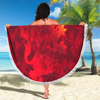 Belgium Beach Blanket with Football Red Map Crest Rose Spirit
