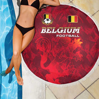 Belgium Beach Blanket with Football Red Map Crest Rose Spirit