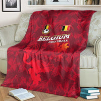 Belgium Blanket with Football Red Map Crest Rose Spirit