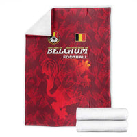 Belgium Blanket with Football Red Map Crest Rose Spirit