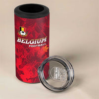 Belgium 4 in 1 Can Cooler Tumbler with Football Red Map Crest Rose Spirit