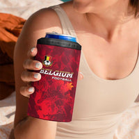 Belgium 4 in 1 Can Cooler Tumbler with Football Red Map Crest Rose Spirit