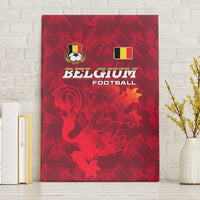 Belgium Canvas Wall Art with Football Red Map Crest Rose Spirit
