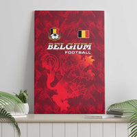 Belgium Canvas Wall Art with Football Red Map Crest Rose Spirit