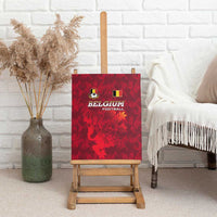 Belgium Canvas Wall Art with Football Red Map Crest Rose Spirit