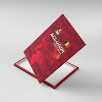 Belgium Canvas Wall Art with Football Red Map Crest Rose Spirit
