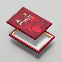Belgium Canvas Wall Art with Football Red Map Crest Rose Spirit