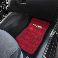 Belgium Car Mats with Football Red Map Crest Rose Spirit