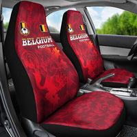 Belgium Car Seat Cover with Football Red Map Crest Rose Spirit
