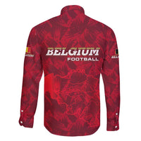 Belgium Family Matching Puletasi and Hawaiian Shirt with Football Red Map Crest Rose Spirit