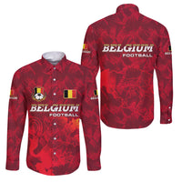 Belgium Family Matching Summer Maxi Dress and Hawaiian Shirt with Football Red Map Crest Rose Spirit