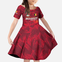 Belgium Family Matching Tank Maxi Dress and Hawaiian Shirt with Football Red Map Crest Rose Spirit
