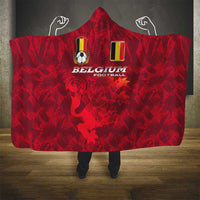 Belgium Hooded Blanket with Football Red Map Crest Rose Spirit