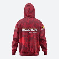 Belgium Hoodie with Football Red Map Crest Rose Spirit