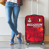 Belgium Luggage Cover with Football Red Map Crest Rose Spirit
