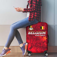 Belgium Luggage Cover with Football Red Map Crest Rose Spirit