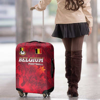 Belgium Luggage Cover with Football Red Map Crest Rose Spirit