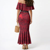 Belgium Mermaid Dress with Football Red Map Crest Rose Spirit