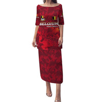 Belgium Puletasi with Football Red Map Crest Rose Spirit