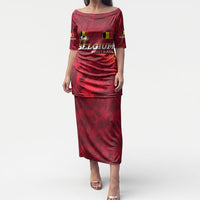 Belgium Puletasi with Football Red Map Crest Rose Spirit