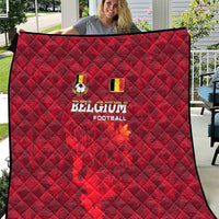 Belgium Quilt with Football Red Map Crest Rose Spirit