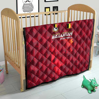 Belgium Quilt with Football Red Map Crest Rose Spirit