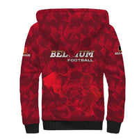 Belgium Sherpa Hoodie with Football Red Map Crest Rose Spirit